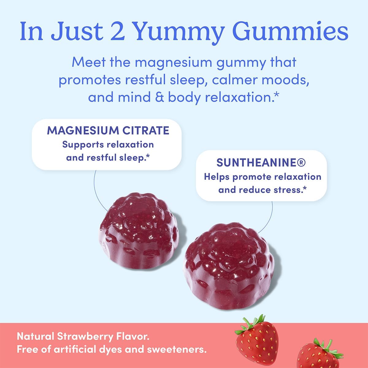 FIRST DAY Kids Magnesium Citrate Gummies (Ages 4+) with No Melatonin